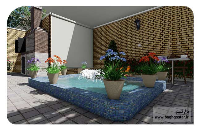 طراحی حوض در حیاط خلوت