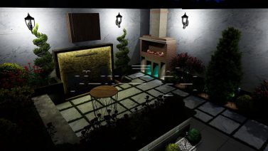 نورپردازی و طراحی حیاط خانه